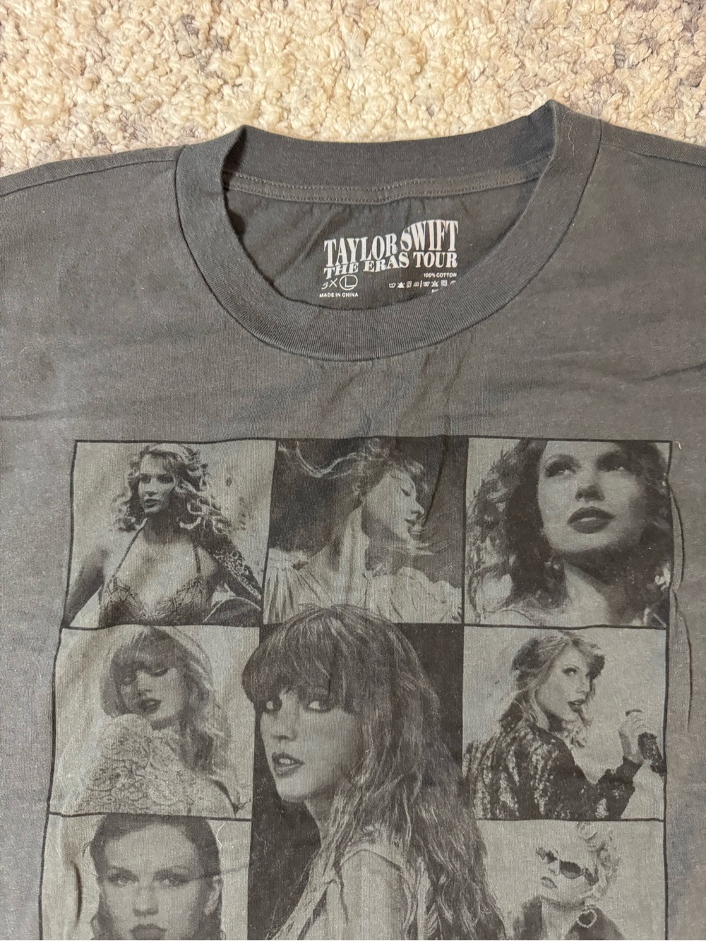Taylor Swift The Eras Tour March Charcoal Gray Photo Grid Long-Sleeve Shirt, 3XL - Picture 5 of 6